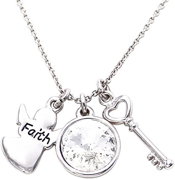 Rosemarie's Religious Gifts Women's Silver Tone Faith Angel Key and Cr –  Rosemarie Collections