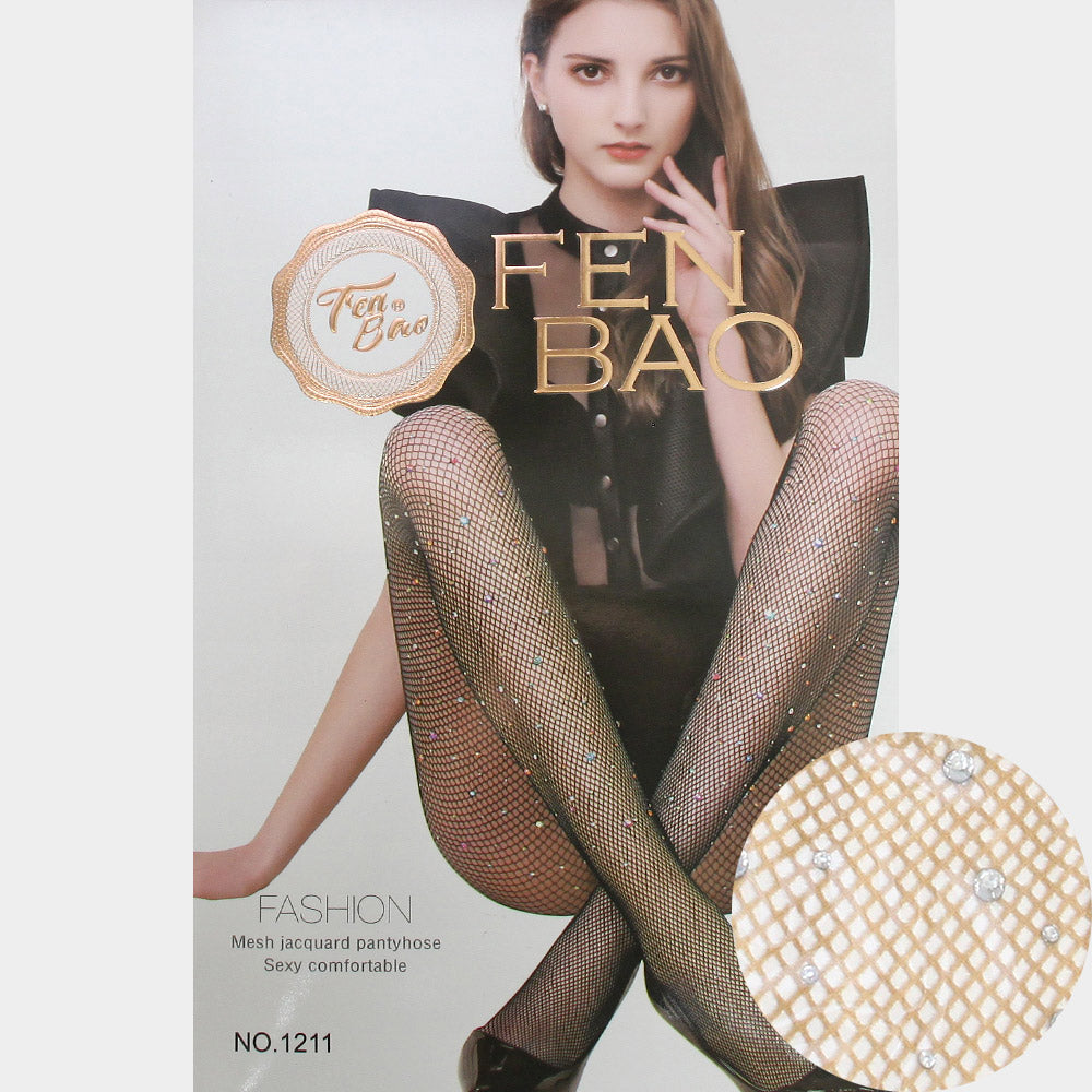 Halloween Costume Crystal Embellished Fishnet Pantyhose Tights (Nude, –  Rosemarie Collections