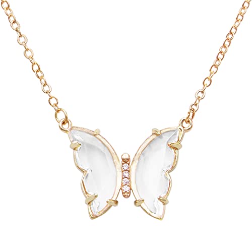 Crystal hot sale butterfly necklace