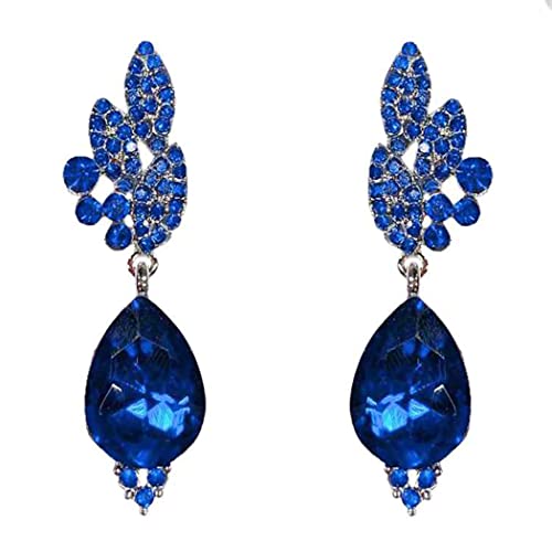 Blue Sapphire Swarovski Crystal Halo Pave Stud Post cheapest Back Earrings-