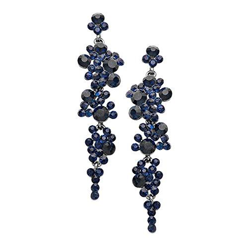 Oversized Navy Earrings, Huge Navy Blue Rhinestones Earrings, Extra Large  Navy Rhinestone Earrings, Extra Wide Chandelier Earrings, Pageant -   Israel