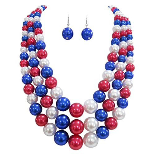 Red white and hot sale blue necklace