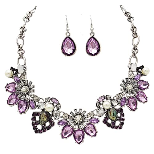 Lavender necklace and earring on sale set