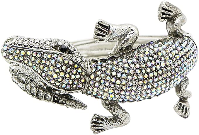 Crystal Rhinestone Criss Cross Cuff Bracelet (Multi-color Crystal/Silv –  Rosemarie Collections