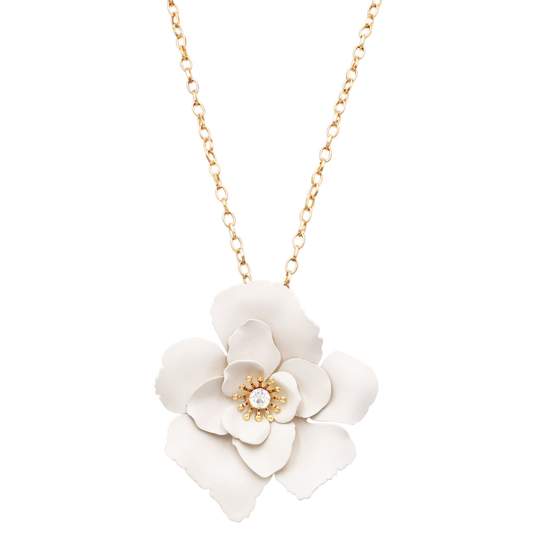 Metal clearance flower necklace