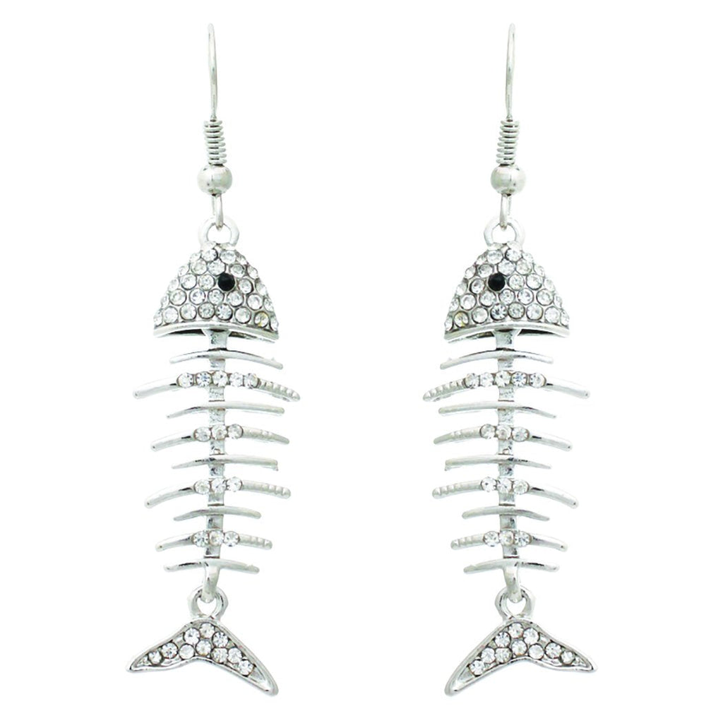 Lavari Jewelers Women's Flurry Snowflake Dangle Earrings with Fish