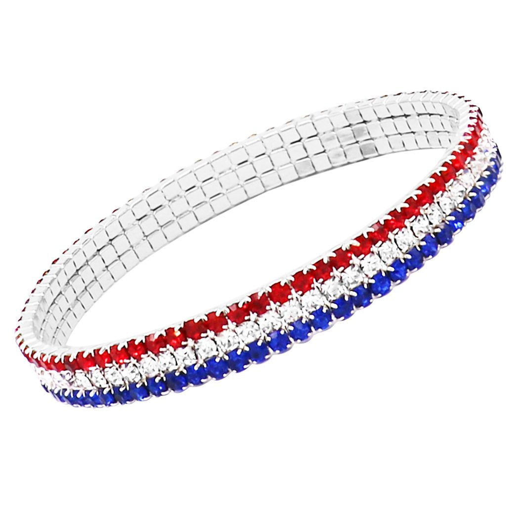 Women's Red White and Blue Patriotic Statement Stretch 