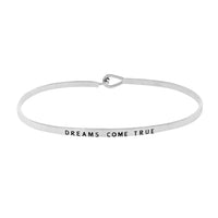 Thin Silver Color Metal Bangle Bracelet Dreams Come True