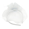 Women's Stunning Retro Style Bridal Headband With Mesh Flowers Feather Spray And Mini Birdcage Veil Wedding Fascinator