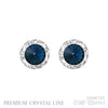 Timeless Classic Hypoallergenic Post Back Halo Earrings Made With Swarovski Crystals, 15mm-20mm (15mm, Montana Blue Silver Tone)