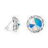 Timeless Classic Statement Clip On Earrings Made With Swarovski Crystals, 15mm-20mm (15mm, AB Crystal Silver Tone)