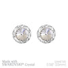 Timeless Classic Hypoallergenic Post Back Halo Earrings Made With Swarovski Crystals, 15mm-20mm (15mm, Clear Crystal Silver Tone)