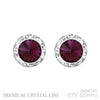 Timeless Classic Hypoallergenic Post Back Halo Earrings Made With Swarovski Crystals, 15mm-20mm (20mm, Amethyst Purple Crystal Silver Tone)