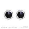 Timeless Classic Hypoallergenic Post Back Halo Earrings Made With Swarovski Crystals, 15mm-20mm (20mm, Jet Black Crystal Silver Tone)