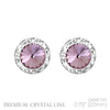 Timeless Classic Hypoallergenic Post Back Halo Earrings Made With Swarovski Crystals, 15mm-20mm (20mm, Light Amethyst Purple Crystal Silver Tone)