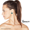 Timeless Classic Statement Clip On Halo Earrings Made With Premium Crystals (20mm, Emerald Green Silver Tone)