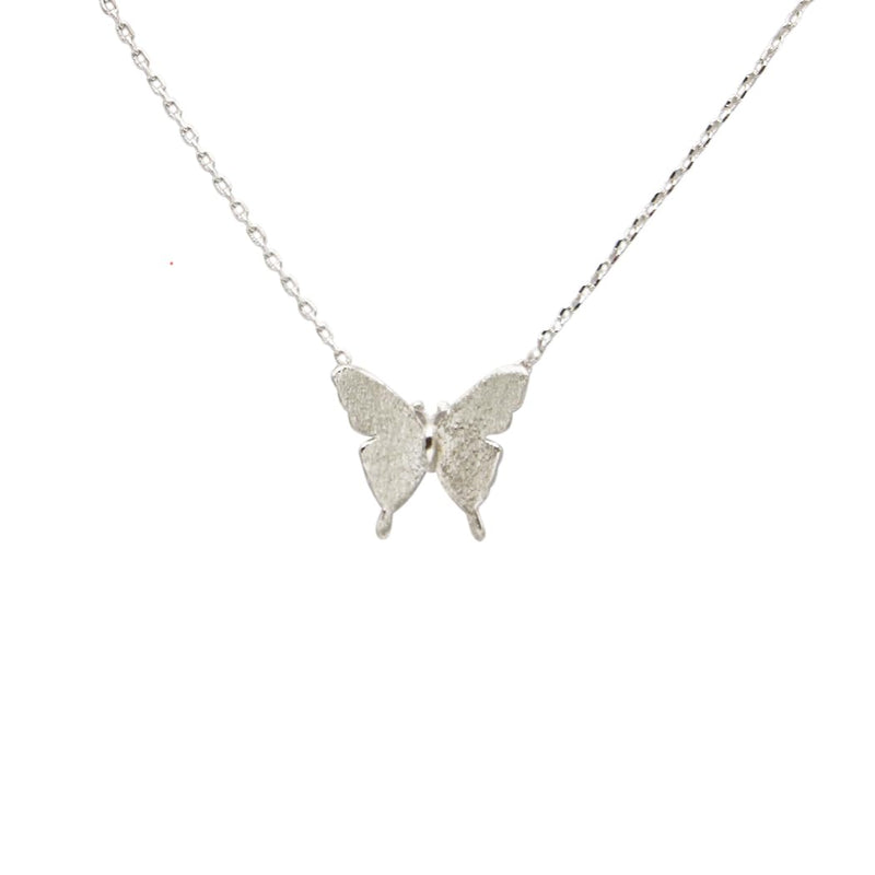 Dainty Gold Dipped Pendants On Cable Chain Necklace On Inspritions Gift Giving Card, 16"+2" Extender (Transfomation Butterfly, White Gold Dipped)