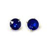 Timeless Classic Crystal Stud Earrings With Hypoallergenic Sterling Silver Post Backs, 12mm (Royal Sapphire Blue Gold Tone)