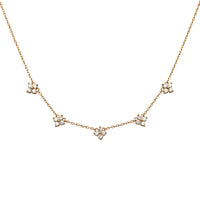 Dainty Gold Dipped Pendants On Cable Chain Necklace On Inspritions Gift Giving Card, 16"+2" Extender (A Piece Of Me Flowers With CZ Crystals, Gold Dipped)