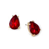 Timeless Classic Colorful AB Crystal Teardrop Stud Earrings With Hypoallergenic Sterling Silver Post Backs, 0.55" (Red Gold Tone)