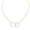 Dainty Gold Dipped Pendants On Cable Chain Necklace On Inspritions Gift Giving Card, 16"+2" Extender (Mom And Daughter Interlocking Circles, Gold Dipped)