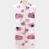 Red White And Blue 4th Of July American Flag Stars Stripes USA Fashion Scarf, 60" (Old Glory White Background)