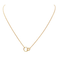 Dainty Gold Dipped Pendants On Cable Chain Necklace On Inspritions Gift Giving Card, 16"+2" Extender (Soul Sister Interlocking Circles With CZ Crystals, Gold Dipped)