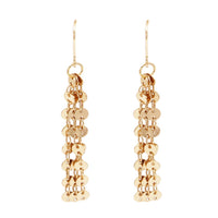 Unique Polished Light Weight Flat Chain Links Fringe Drop Earrings, 2.5" (Gold Tone)