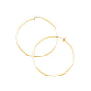 Gold Tone Clip On Hoop Earrings, 1.75"