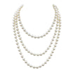 Stunning Simulated Pearl Knotted Long Endless Strand Necklace (60", Ivory, 8mm)