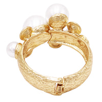 Made for a Mermaid Statement Extra Large Simulated Pearl Bangle Bracelet (Hinged Cuff Bracelet)