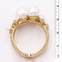 Made for a Mermaid Statement Extra Large Simulated Pearl Bangle Bracelet (Hinged Cuff Bracelet)