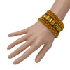 Stunning Statement Bejeweled Set Of 5 Colorful Crystal Rhinestone Stretch Bracelets, 6.75" (Yellow Crystal Gold Tone)