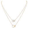 Dainty Gold Dipped Pendants On Cable Chain Necklace On Inspritions Gift Giving Card, 16"+2" Extender (Best Friends Set Of 2 With CZ Crystal, Gold Dipped)