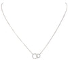 Dainty Gold Dipped Pendants On Cable Chain Necklace On Inspritions Gift Giving Card, 16"+2" Extender (Best Friends Set Of 2 With CZ Crystal, White Gold Dipped)