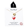 Dainty Gold Dipped Pendants On Cable Chain Necklace On Inspritions Gift Giving Card, 16"+2" Extender (Good Heart, Gold Dipped)