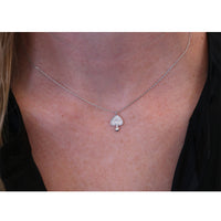 Dainty Gold Dipped Pendants On Cable Chain Necklace On Inspritions Gift Giving Card, 16"+2" Extender (Like A Rose With CZ Crystal, White Gold Dipped)