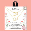 Dainty Gold Dipped Pendants On Cable Chain Necklace On Inspritions Gift Giving Card, 16"+2" Extender (Best Friends Set Of 2 With CZ Crystal, Gold Dipped)