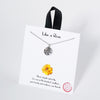 Dainty Gold Dipped Pendants On Cable Chain Necklace On Inspritions Gift Giving Card, 16"+2" Extender (Like A Rose With CZ Crystal, White Gold Dipped)