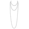 Stunning Simulated Glass Pearl Knotted Long Necklace Strand (10mm, 96, White)