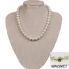 Timeless Classic Simulated Pearls Knotted Strand Necklace With Easy Connect Clasp (10mm, 18", Cream Gold Tone)