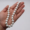 Timeless Classic Simulated Pearls Knotted Strand Necklace With Easy Connect Clasp (10mm, 18", White Silver Tone)