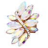 Dazzling Crystal Leaf Stretch Cocktail Ring (AB Crystal Gold Tone)