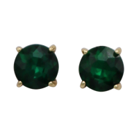 Timeless Classic Crystal Stud Earrings With Hypoallergenic Sterling Silver Post Backs, 12mm (Emerald Green AB Gold Tone)