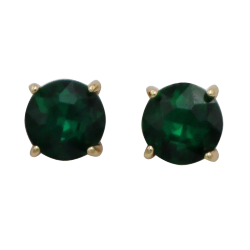 Timeless Classic Crystal Stud Earrings With Hypoallergenic Sterling Silver Post Backs, 12mm (Emerald Green AB Gold Tone)