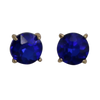 Timeless Classic Crystal Stud Earrings With Hypoallergenic Sterling Silver Post Backs, 12mm (Royal Sapphire Blue Gold Tone)