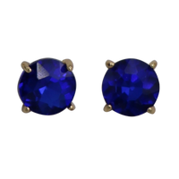 Timeless Classic Crystal Stud Earrings With Hypoallergenic Sterling Silver Post Backs, 12mm (Royal Sapphire Blue Gold Tone)