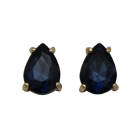 Timeless Classic Colorful AB Crystal Teardrop Stud Earrings With Hypoallergenic Sterling Silver Post Backs, 0.55" (Montana Blue Gold Tone)