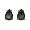 Timeless Classic Colorful AB Crystal Teardrop Stud Earrings With Hypoallergenic Sterling Silver Post Backs, 0.55" (Black Diamond Gold Tone)