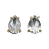 Timeless Classic Colorful AB Crystal Teardrop Stud Earrings With Hypoallergenic Sterling Silver Post Backs, 0.55" (Clear Gold Tone)